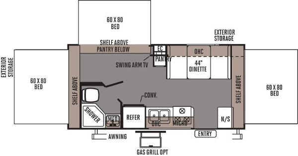 Denver Rent hybrid trailer Shamrock 183 florr plan